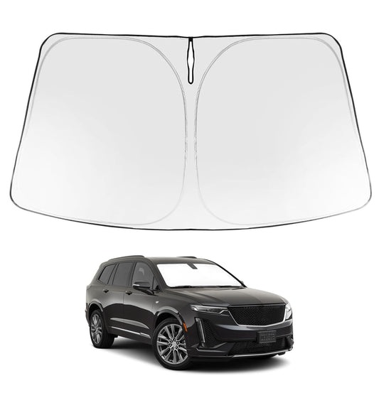 Proadsy 2025 Upgrade Windshield Sun Shade Custom Fit 2020-2023 2024 2025 Cadillac XT6 Foldable Front Sunshade Protector Sun Visor Blocks UV Rays Keep Car Cooler