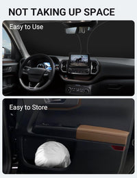 2021-2026 Ford Bronco Sport windshield sunshade detail view 9, custom fit front window sun shade