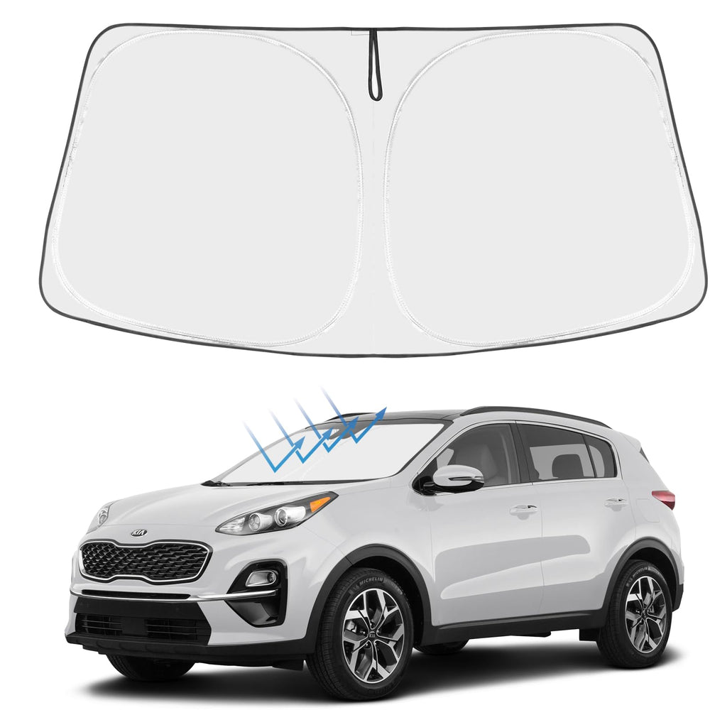 Proadsy Front Windshield Sun Shade Foldable Sunshade Protector Custom Fit 2017-2022 Kia Kia Sportage GT-Line GT Sedan Accessories 2026 Upgrade