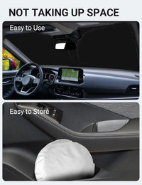 2021-2025 Nissan Rogue windshield sunshade detail view 9, custom fit front window sun shade