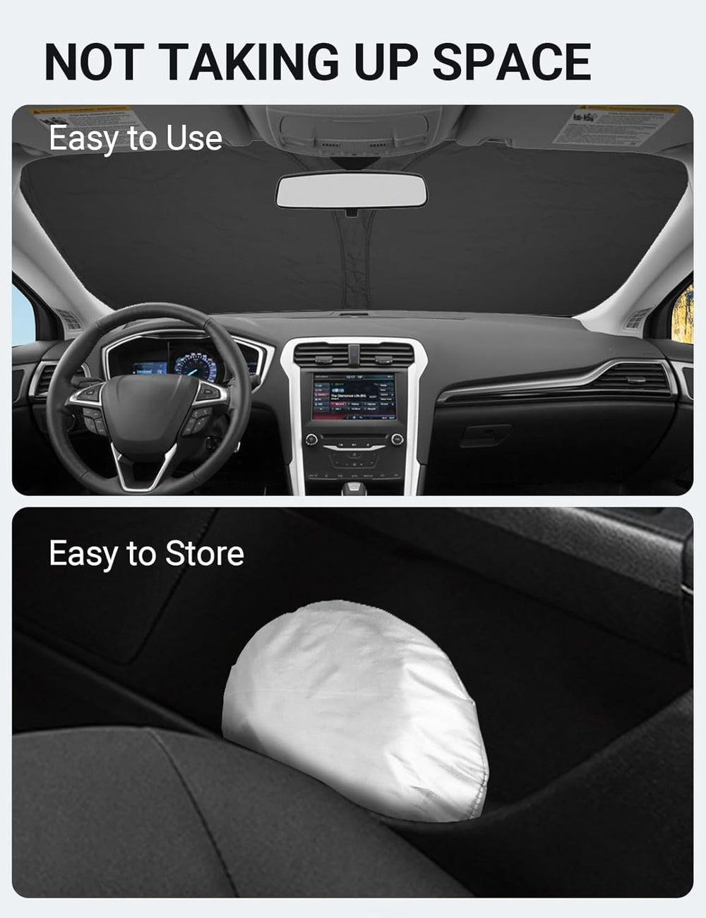 Proadsy Front Windshield Sun Shade Foldable Sunshade Protector Custom Fit 2013-2021 Ford Fusion Sedan Accessories 2025 Upgrade