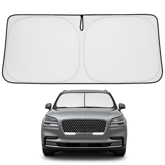 Proadsy Windshield Sun Shade for Lincoln Aviator 2020-2025 2026 4-Layer Foldable Front Sunshade Protector Sun Visor Blocks UV Rays Keep Car Cooler