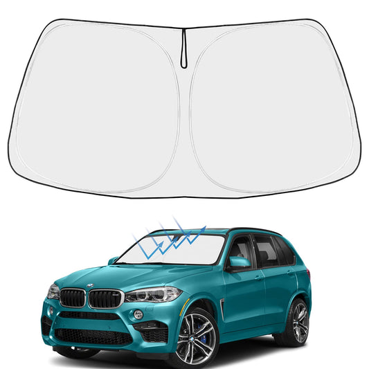 Proadsy 2025 Upgrade Windshield Sun Shade Custom Fit 2014-2018 BMW X5 M Sport xLine SUV 4-Layer Foldable Front Sunshade Protector Sun Visor Blocks UV Rays Keep Car Cooler