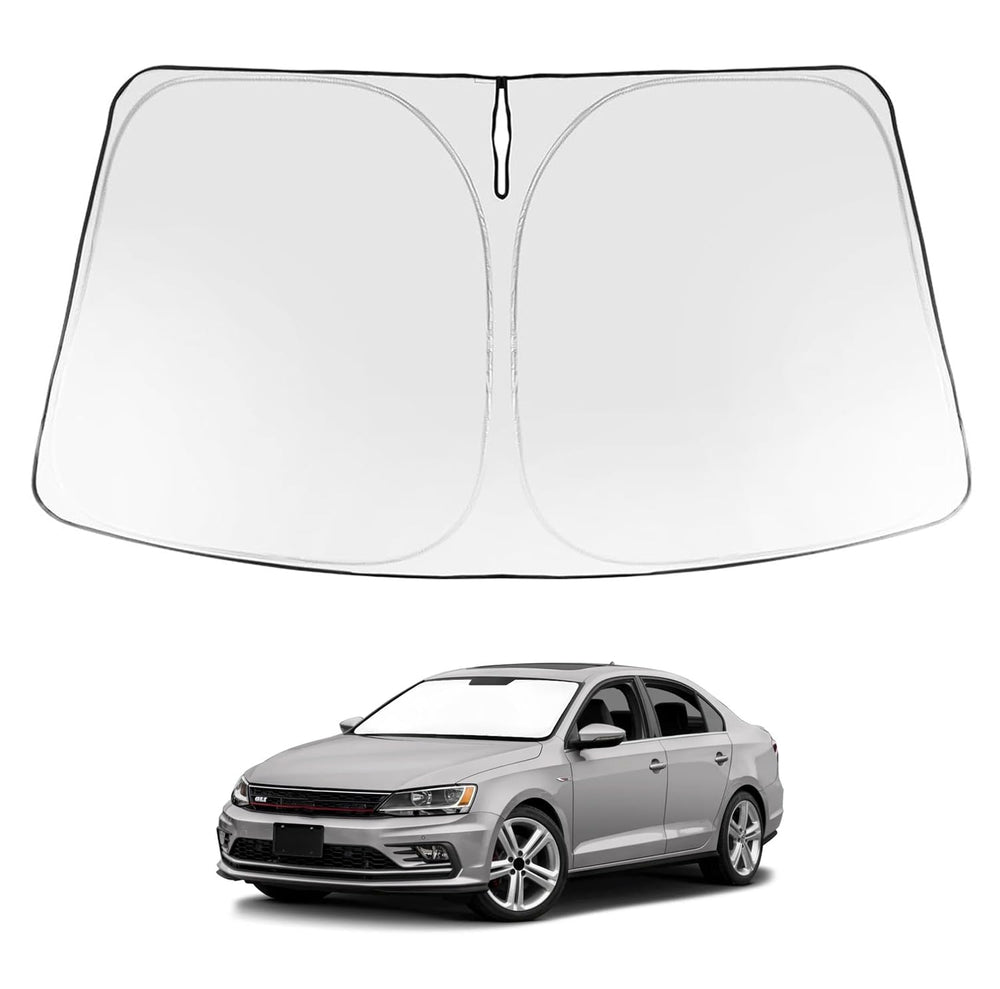 Proadsy 2025 Upgrade Windshield Sun Shade Custom Fit 2011-2018 Volkswagen VW Jetta Foldable Front Sunshade Protector Sun Visor Blocks UV Rays Keep Car Cooler