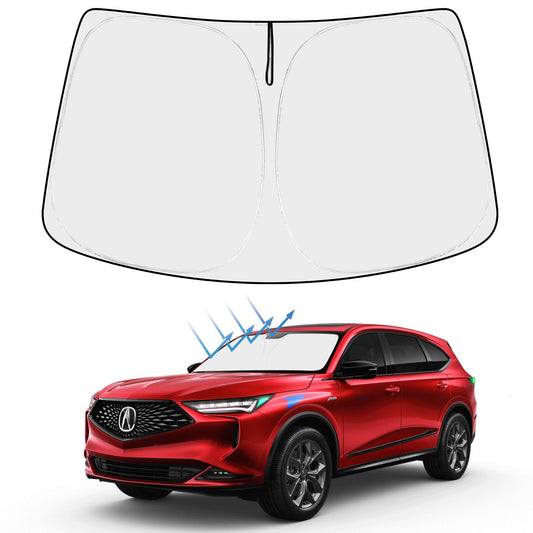 Proadsy 2025 Upgrade Windshield Sun Shade Custom Fit Acura MDX 2022-2025 4-Layer Foldable Front Sunshade Protector Sun Visor Blocks UV Rays Keep Car Cooler Accessories