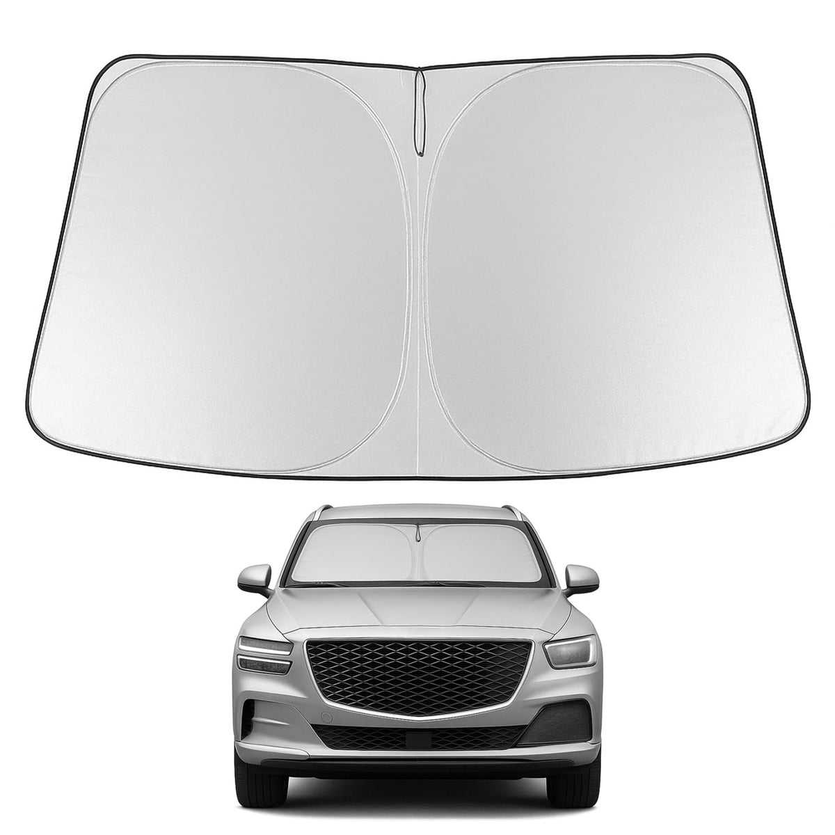 Proadsy Windshield Sun Shade for Nissan Pathfinder 2026 2025 2024 2023 2022 Foldable Front Sunshade Protector Sun Visor Blocks UV Rays Keep Car Cooler