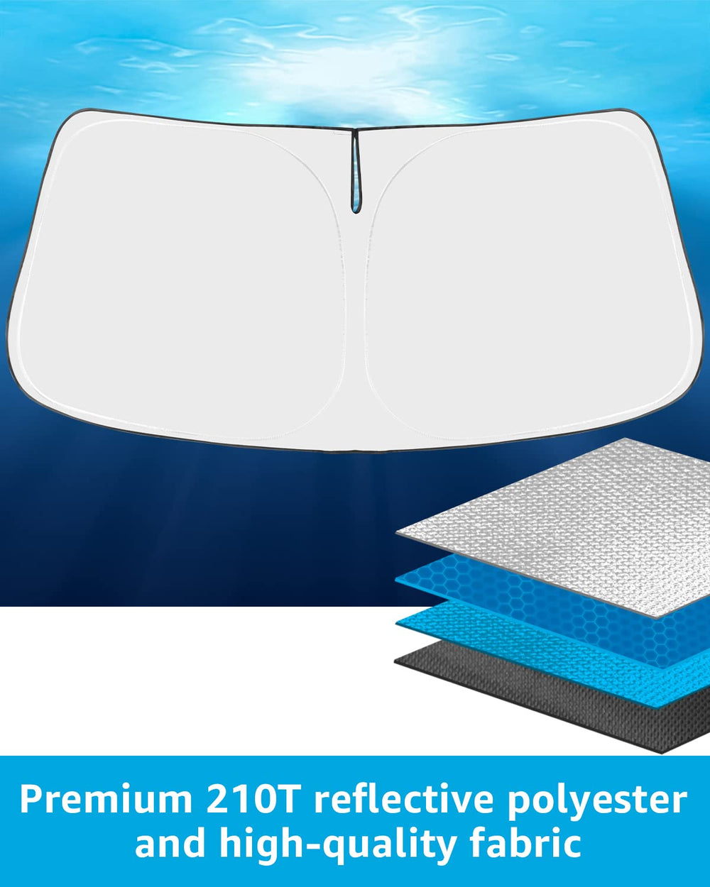 Proadsy 2024 Upgrade Windshield Sunshade Custom for Silverado 2019 2018 2017 2016 2015 2014 Block Sun & UV Foldable Front Window Car Shade Protector Prime Accessories