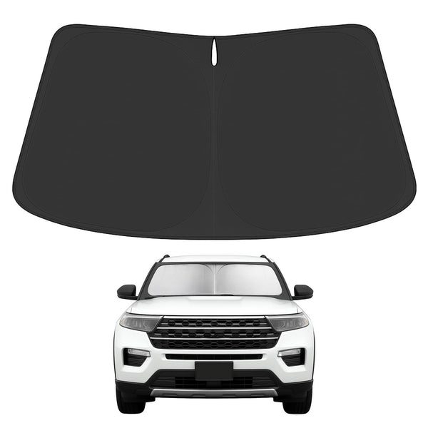 Proadsy 2026 Upgrade Front Windshield Sunshade Foldable Sun Visor Protector Custom Fit 2020-2025 Ford Explorer SUV, ST XLT, Limited, Platinum Accessories