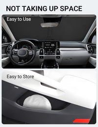 2021-2026 Kia Sorento windshield sunshade detail view 9, custom fit front window sun shade