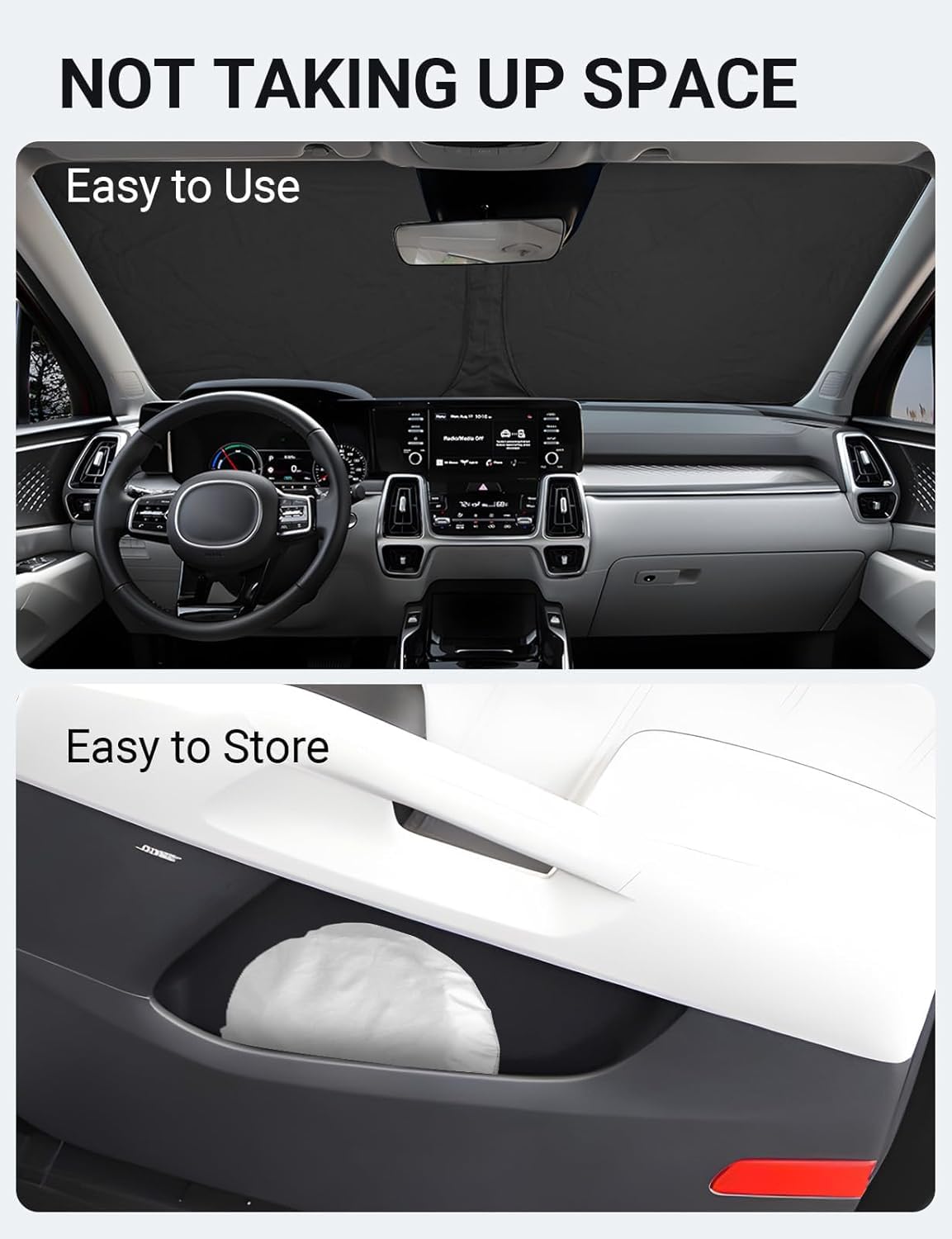 2021-2025 Kia Sorento custom-fit sunshade - folded compact