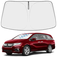 Proadsy Windshield Sun Shade for Honda Odyssey 2018-2025 2026 LX,EX,EX-L,Touring,Elite Minivan 4-Layer Foldable Front Sunshade Protector Sun Visor Blocks UV Rays Keep Car Cooler Accessories