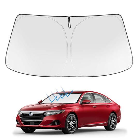Proadsy 2025 Upgrade Windshield Sun Shade Custom Fit 2018-2025 Honda Accord (Not for 2022 Sport) 4-Layer Foldable Front Sunshade Protector Sun Visor Blocks UV Rays Keep Car Cooler Accessories