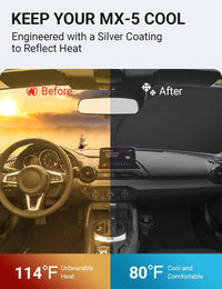 2017-2019 Mazda MX-5 custom-fit sunshade - clearing mirror sensor
