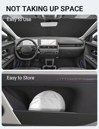 2022-2026 Hyundai Ioniq windshield sunshade detail view 8, custom fit front window sun shade