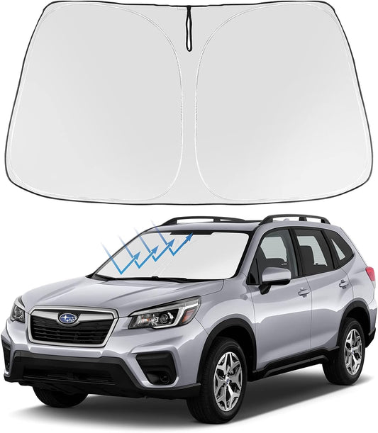 Proadsy Front Windshield Sun Shade Foldable Sunshade Protector Custom Fit 2019-2024 Forester Crossover Base Premium Sport Limited Accessories 2026 Upgrade
