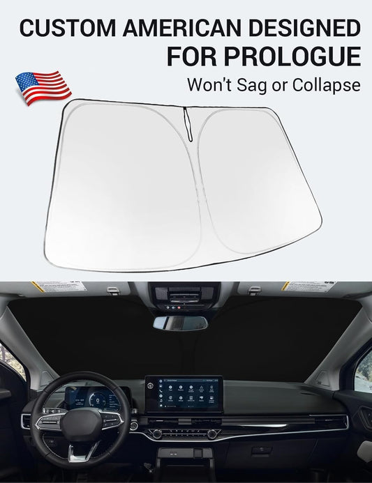 Custom American designed 2024-2026 Honda Prologue windshield sunshade, will not sag or collapse
