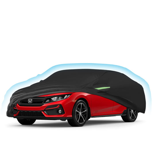 Proadsy 2025 Upgrade Car Cover for Honda Civic 2016-2023 2024 2025, Waterproof All Weather, Windproof Snowproof Rain Hail Sun UV Protection Full Outdoor Indoor Exterior Car Covers, Black