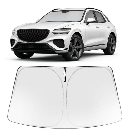 Proadsy 2026 Upgrade Windshield Sun Shade Custom Fit Genesis GV70 2022-2025 2026 Foldable Front Sunshade Protector Sun Visor Blocks UV Rays Keep Car Cooler Accessories