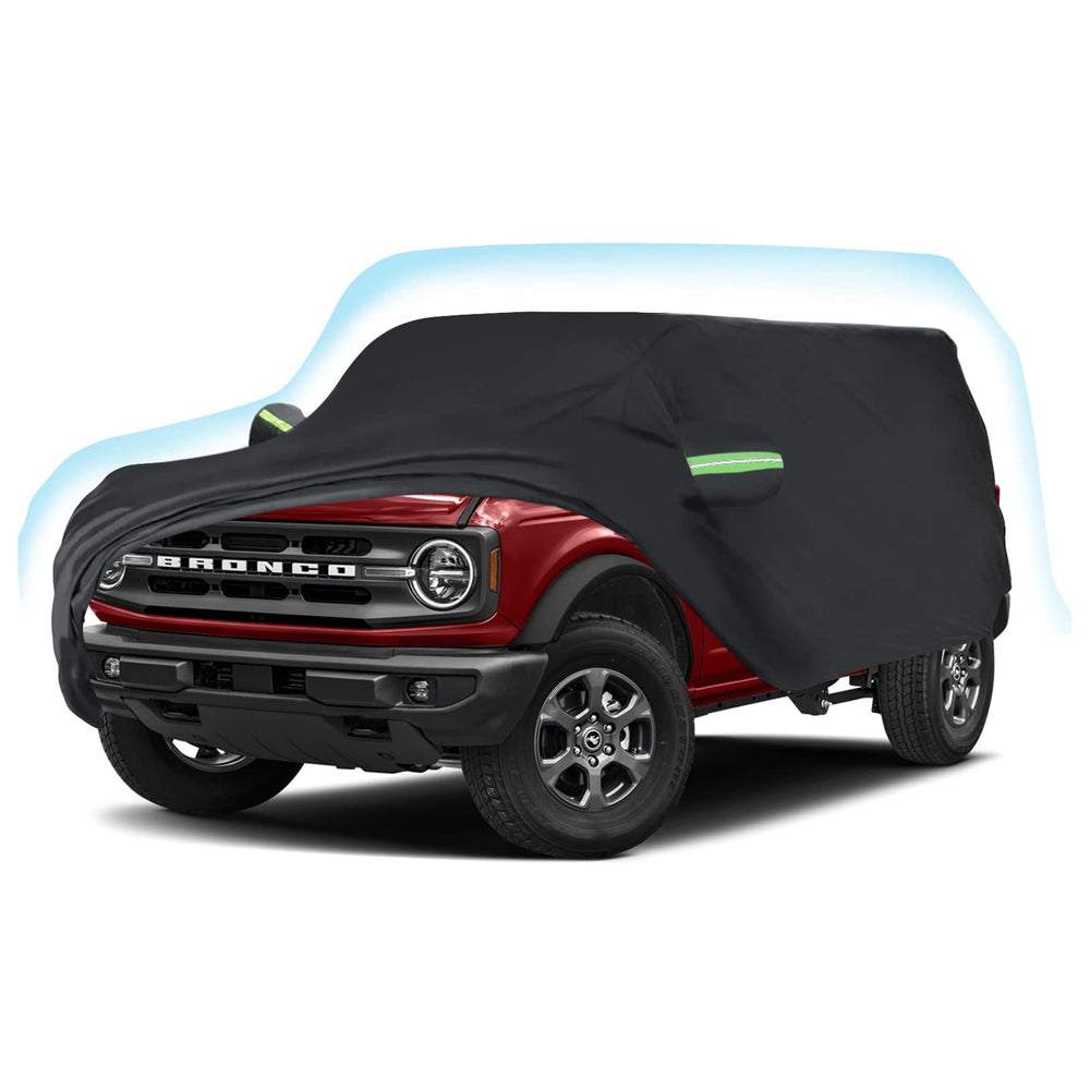 Proadsy 2025 Upgrade Car Cover Compatible with Ford Bronco 4 Door 2021-2024 2025 Windproof All Weather Waterproof Sun Rain UV Dust Snow Protection Outdoor Covers