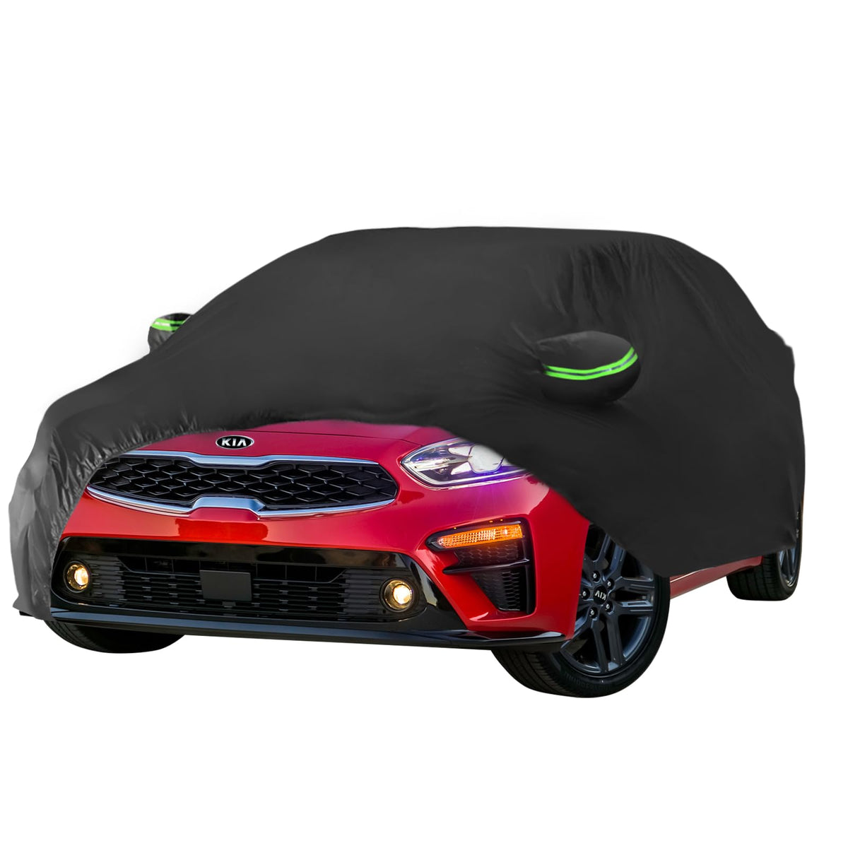 Proadsy 2026 Upgrade Car Cover for 2009-2024 Kia Forte, Waterproof All Weather for Automobiles, Windproof Snowproof Rain Hail Sun UV Protection Full Outdoor Indoor Exterior Car Covers, Black