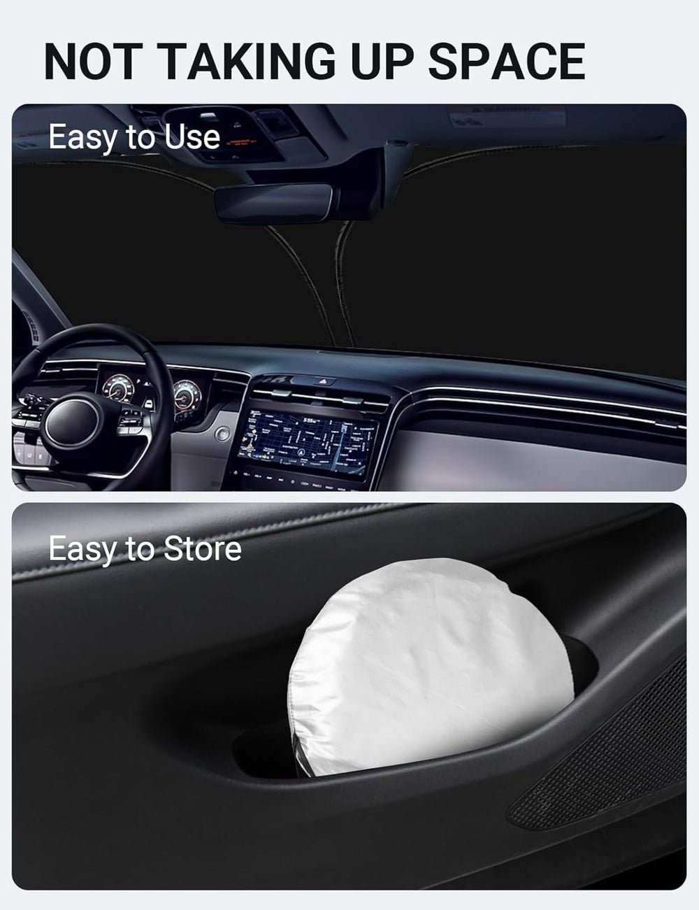 Proadsy 2025 Upgrade Windshield Sun Shade Custom Fit Hyundai Tucson 2016-2021 4-Layer Foldable Front Sunshade Protector Sun Visor Blocks UV Rays Keep Car Cooler Accessories