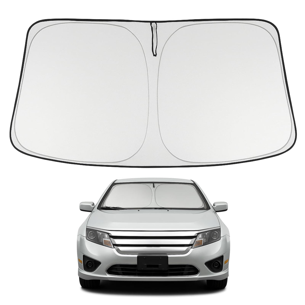 Proadsy 2026 Upgrade Windshield Sun Shade Custom Fit 2006-2012 Ford Fusion Foldable Front Sunshade Protector Sun Visor Blocks UV Rays Keep Car Cooler