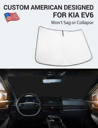 Custom American designed 2023-2026 Kia EV6 windshield sunshade, will not sag or collapse