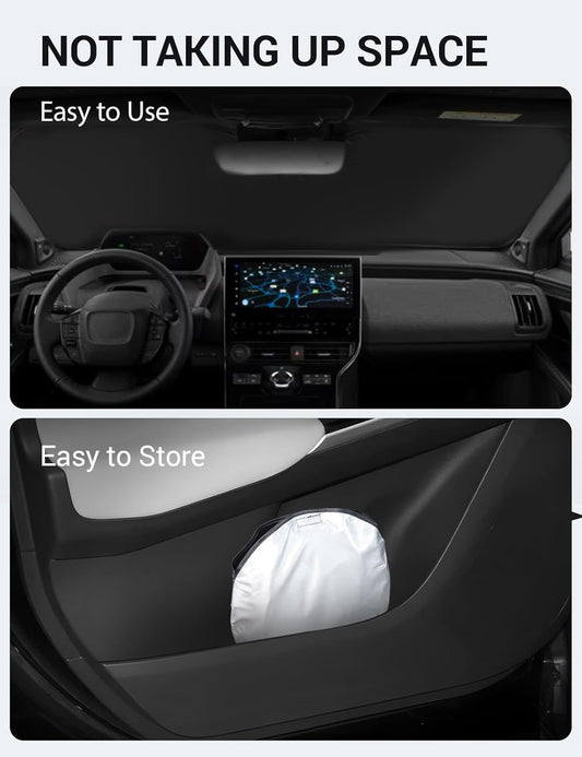 2023-2025 Toyota bZ4X custom-fit sunshade - folded compact