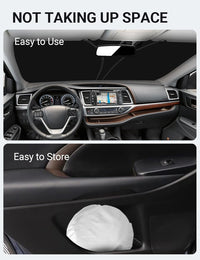 2014-2019 Toyota Highlander windshield sunshade detail view 9, custom fit front window sun shade