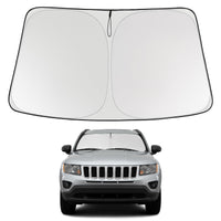 Proadsy 2026 Upgrade Front Windshield Sun Shade Foldable Sunshade Protector Custom Fit 2007-2017 Jeep Compass Accessories