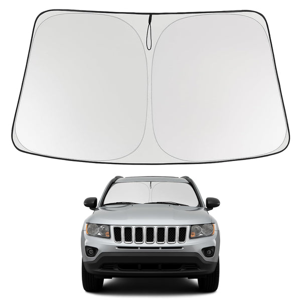 Proadsy 2026 Upgrade Front Windshield Sun Shade Foldable Sunshade Protector Custom Fit 2007-2017 Jeep Compass Accessories