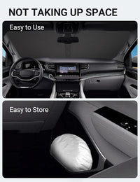 Proadsy 2026 Upgrade Windshield Sun Shade Custom Fit Jeep Wagoneer 2022-2025 2026 4-Layer Foldable Front Sunshade Protector Sun Visor Blocks UV Rays Keep Car Cooler Accessories