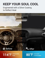 Proadsy 2025 Upgrade Windshield Sun Shade Custom Fit Kia Soul 2020-2024 2025 4-Layer Foldable Front Sunshade Protector Sun Visor Blocks UV Rays Keep Car Cooler