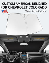 Proadsy 2026 Upgrade Windshield Sun Shade Custom Fit 2013-2015 Malibu Foldable Front Sunshade Protector Sun Visor Blocks UV Rays Keep Car Cooler