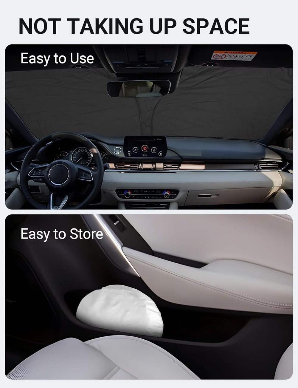 Proadsy Front Windshield Sun Shade Foldable Sunshade Protector Custom Fit 2014-2021 6 6 Sedan, Sport, Touring, Grand Touring, Reserve, Signature Accessories 2026 Upgrade