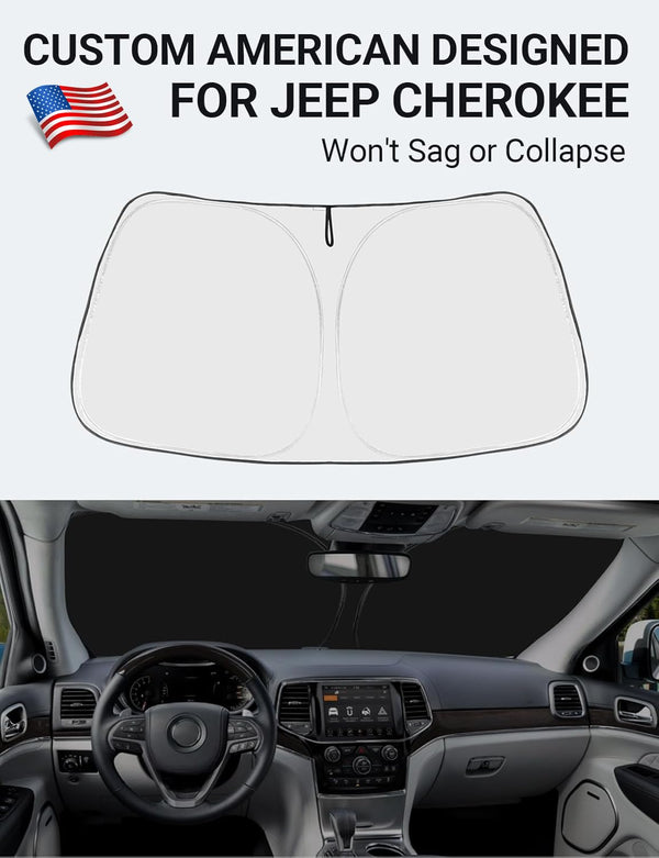 2014-2025 Jeep Cherokee custom-fit sunshade - folded compact