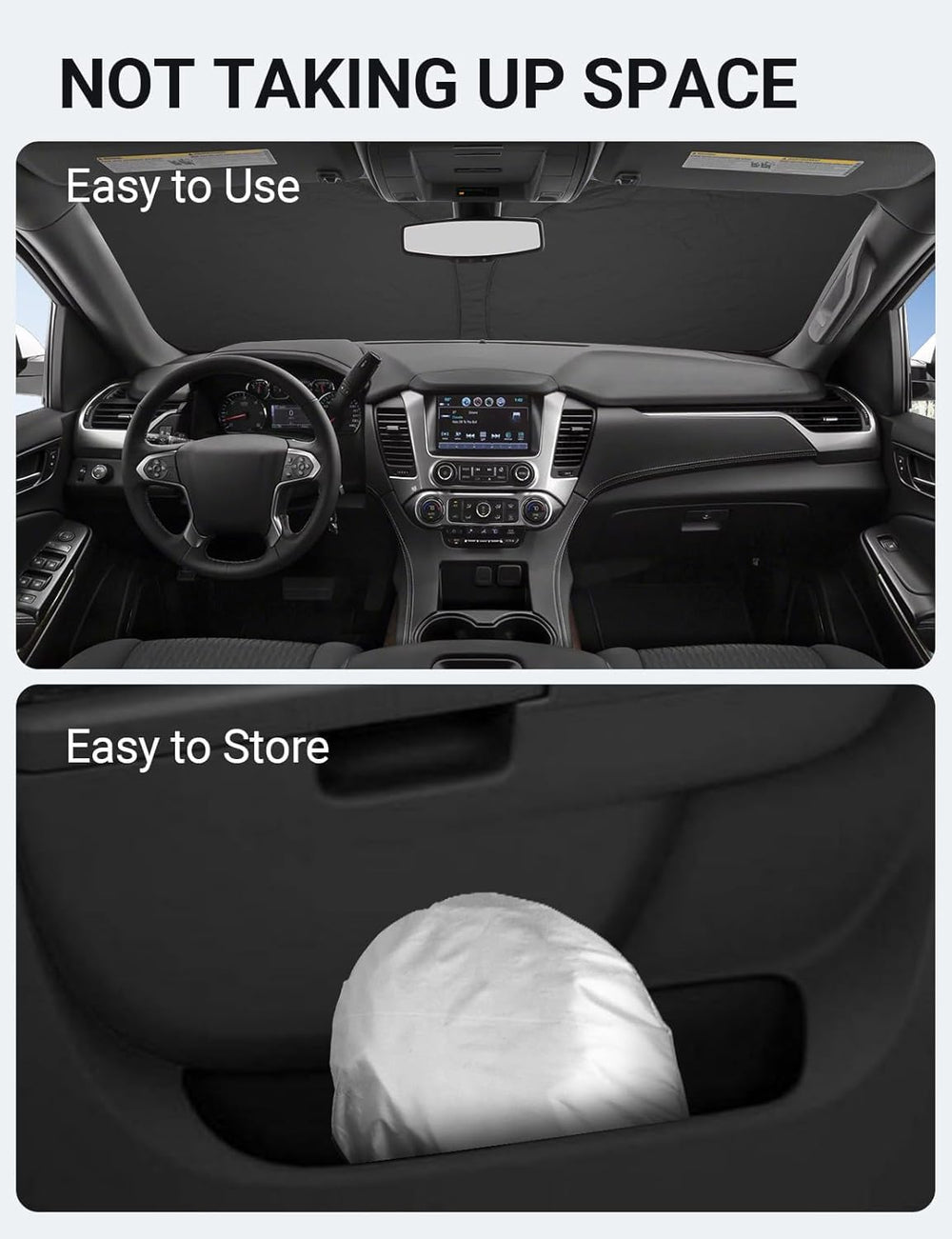 Proadsy Custom Fit Chevrolet Tahoe SUV 2015-2020 Windshield Sun Shade 4-Layer Foldable Front Sunshade Protector Sun Visor Blocks UV Rays Keep Car Cooler