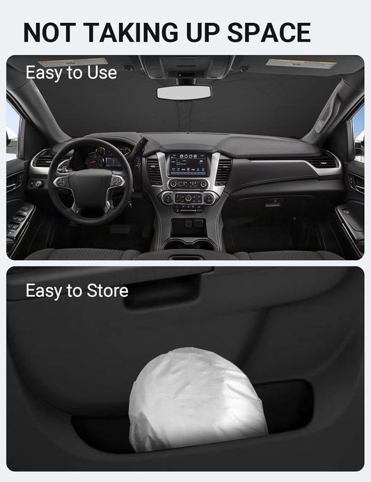 Proadsy 2026 Upgrade Front Windshield Sun Shade Foldable Sunshade Protector Custom Fit 2015-2020 Tahoe SUV Accessories