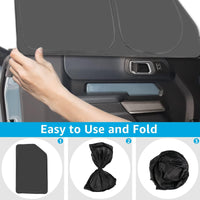 2021-2025 Ford Bronco custom-fit side window shades - installed on side window