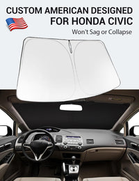 2006-2011 Honda Civic custom-fit sunshade - reflective side facing sun