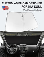 Proadsy 2025 Upgrade Windshield Sun Shade Custom Fit Hyundai Tucson 2016-2021 4-Layer Foldable Front Sunshade Protector Sun Visor Blocks UV Rays Keep Car Cooler Accessories