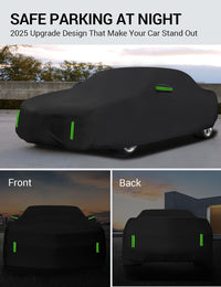 2019-2026 Genesis G70 car cover with reflective strips for safe parking at night, front and back