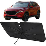 Proadsy Windshield Sun Shade Umbrella for Mazda CX-50 2023-2025 2026 Foldable Car Umbrella Sunshade with Soft TPU Handle Spring Structure Crystal Cooling Material Protect Car from Rays & Heat