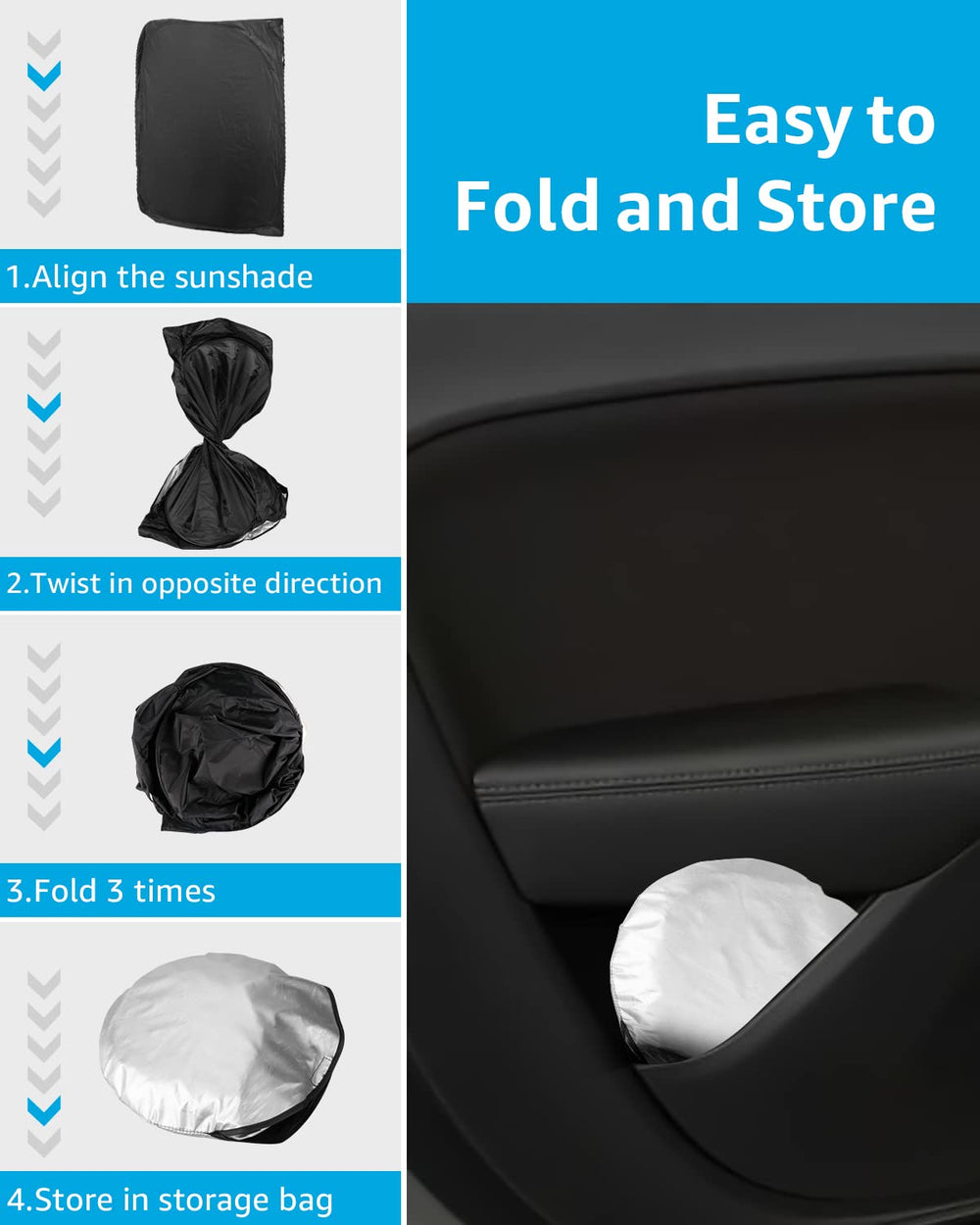 Proadsy 2024 Upgrade Windshield Sunshade Custom for Dodge Challenger SRT 2023 2022 2021 2020 2019 2018 2017 2016 2015 Reflective Heat Sun UV Protector Foldable Front Window Shade Accessories