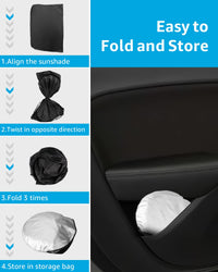 Proadsy 2024 Upgrade Windshield Sunshade Custom for Dodge Challenger SRT 2023 2022 2021 2020 2019 2018 2017 2016 2015 Reflective Heat Sun UV Protector Foldable Front Window Shade Accessories