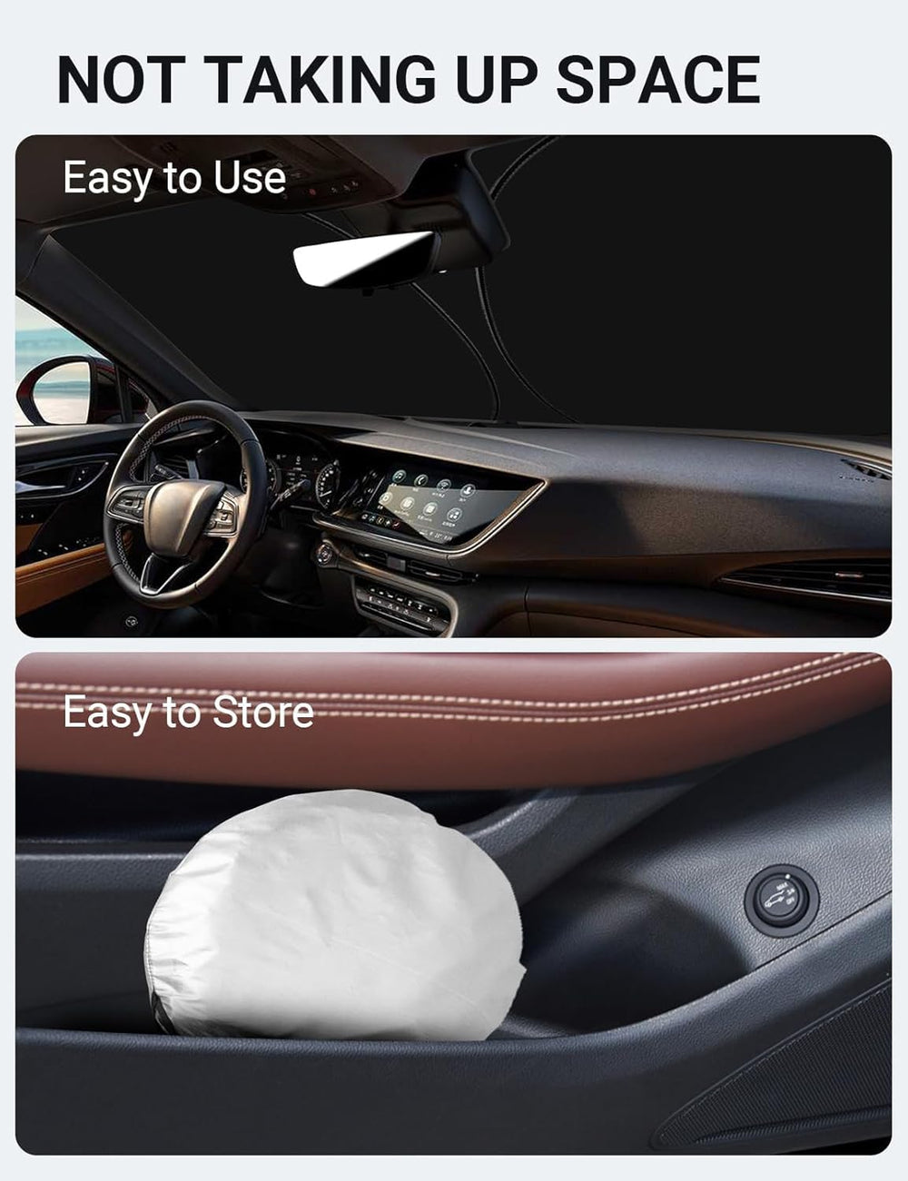 Proadsy 2025 Upgrade Front Windshield Sun Shade Foldable Sunshade Protector Custom Fit 2025 2024 2023 2022 2021 Buick Envision 1SV, Preferred, Essence, Premium, Premium II SUV Accessories