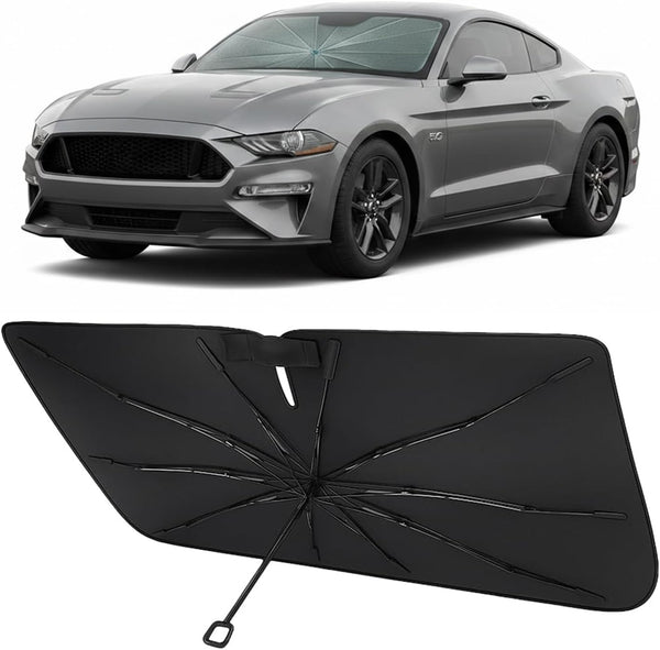 2015-2023 Ford Mustang Umbrella Windshield Sunshade - Custom Fit Front Windshield Sun Shade