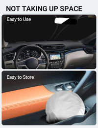 2014-2020 Nissan Rogue windshield sunshade detail view 8, custom fit front window sun shade
