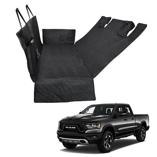 Proadsy for Ram 1500 Pickup 2019-2024 2025 Dog Car Seat Cover Extender Waterproof Scratch Proof Durable Black Back Seat Protector Pet Hammock