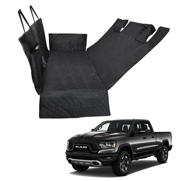 Proadsy 2026 Upgrade Dog Car Seat Cover Custom Fit 2019-2025 Ram 1500 Pickup Back Seat Extender Waterproof Scratch Proof Durable Black Protector Pet Hammock
